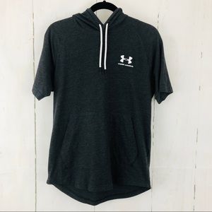 Under armour grey short sleeve hoodie / athletic